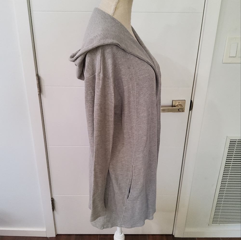 VELVET by Graham & Spenser Open Front Hooded Longline Cardigan Size L - Picture 3 of 11